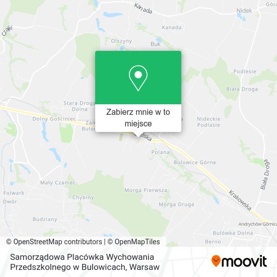 Mapa Samorządowa Placówka Wychowania Przedszkolnego w Bulowicach