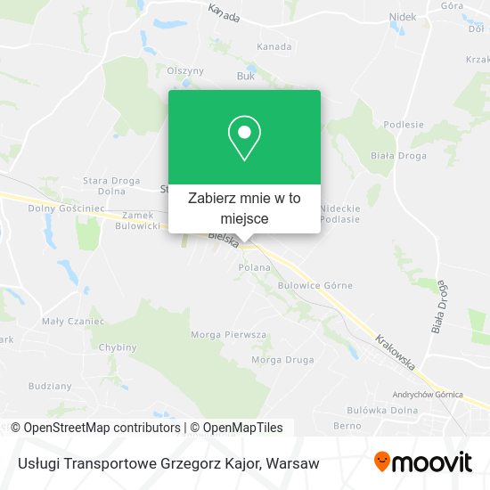 Mapa Usługi Transportowe Grzegorz Kajor