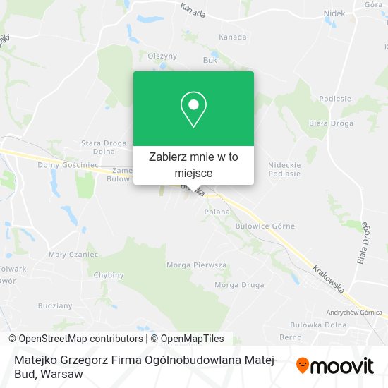 Mapa Matejko Grzegorz Firma Ogólnobudowlana Matej-Bud