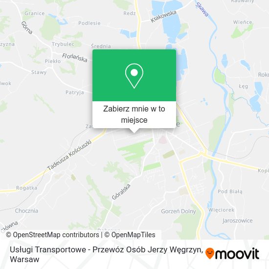 Mapa Usługi Transportowe - Przewóz Osób Jerzy Węgrzyn