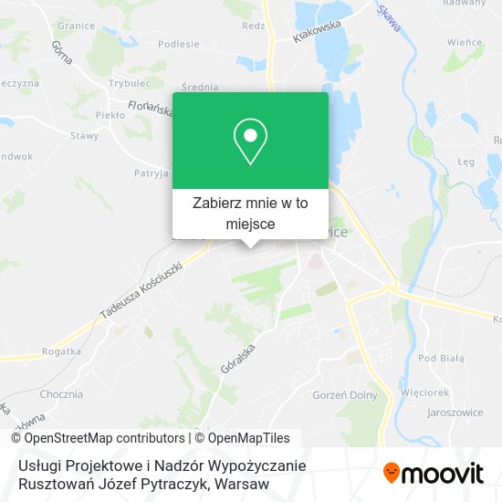 Mapa Usługi Projektowe i Nadzór Wypożyczanie Rusztowań Józef Pytraczyk