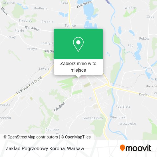 Mapa Zakład Pogrzebowy Korona