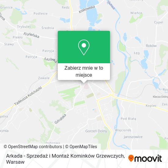 Mapa Arkada - Sprzedaż i Montaż Kominków Grzewczych