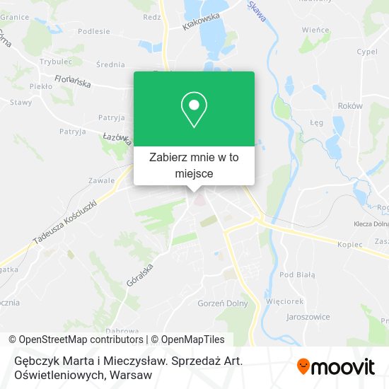 Mapa Gębczyk Marta i Mieczysław. Sprzedaż Art. Oświetleniowych