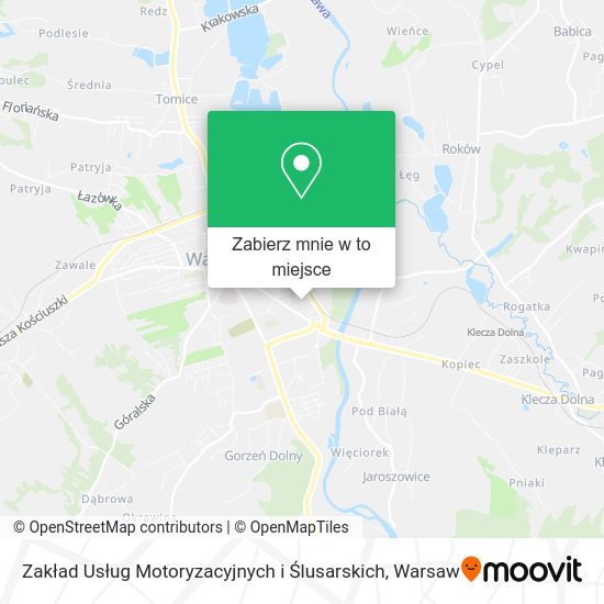 Mapa Zakład Usług Motoryzacyjnych i Ślusarskich