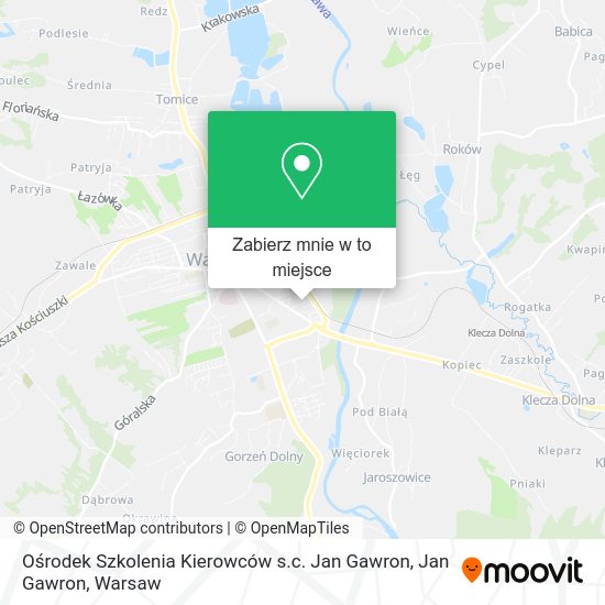 Mapa Ośrodek Szkolenia Kierowców s.c. Jan Gawron, Jan Gawron