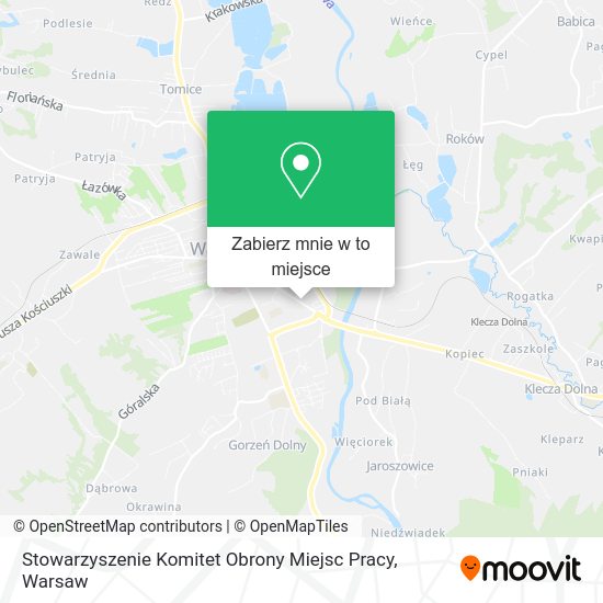 Mapa Stowarzyszenie Komitet Obrony Miejsc Pracy