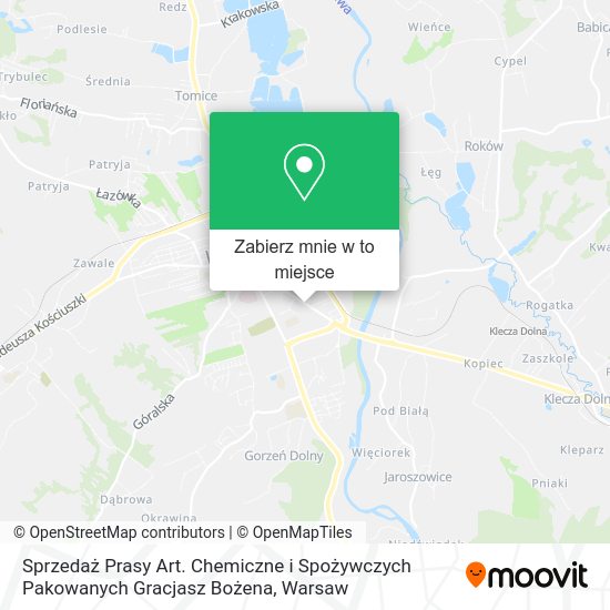 Mapa Sprzedaż Prasy Art. Chemiczne i Spożywczych Pakowanych Gracjasz Bożena