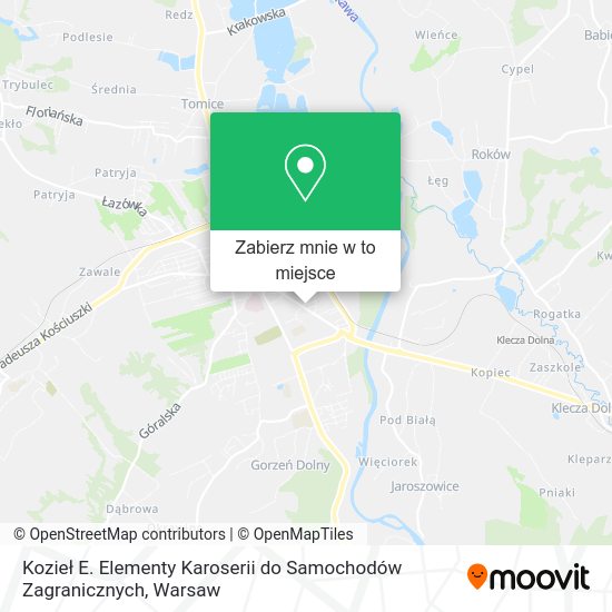 Mapa Kozieł E. Elementy Karoserii do Samochodów Zagranicznych