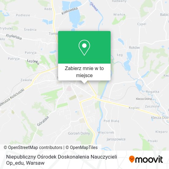 Mapa Niepubliczny Ośrodek Doskonalenia Nauczycieli Op_edu