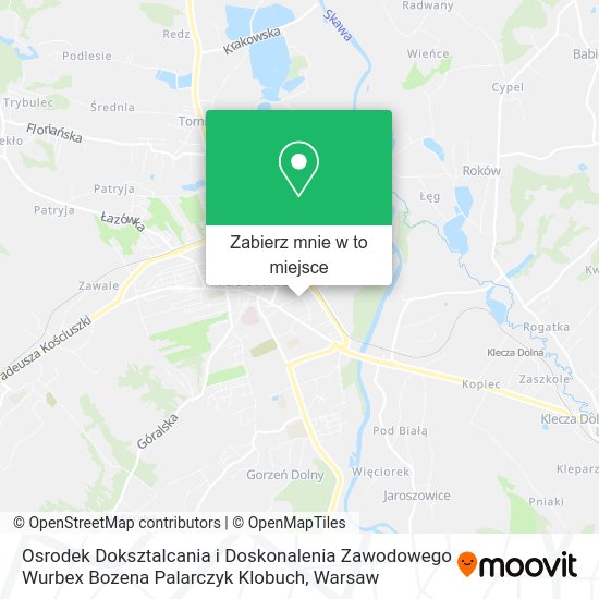 Mapa Osrodek Doksztalcania i Doskonalenia Zawodowego Wurbex Bozena Palarczyk Klobuch