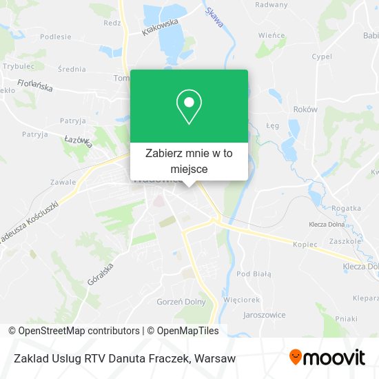 Mapa Zaklad Uslug RTV Danuta Fraczek