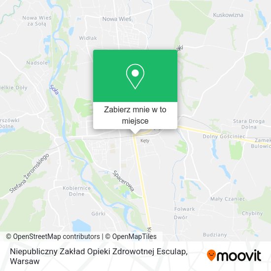 Mapa Niepubliczny Zakład Opieki Zdrowotnej Esculap