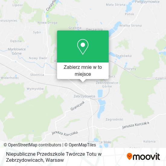 Mapa Niepubliczne Przedszkole Twórcze Totu w Zebrzydowicach