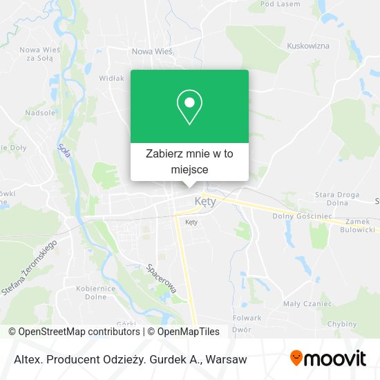 Mapa Altex. Producent Odzieży. Gurdek A.