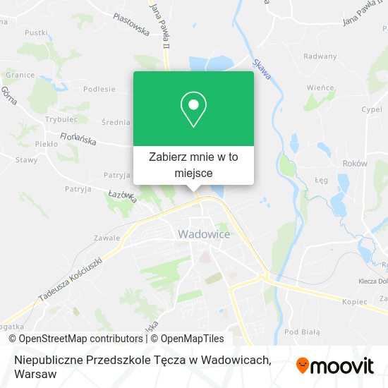 Mapa Niepubliczne Przedszkole Tęcza w Wadowicach