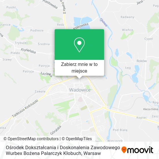 Mapa Ośrodek Dokształcania i Doskonalenia Zawodowego Wurbex Bożena Palarczyk Kłobuch