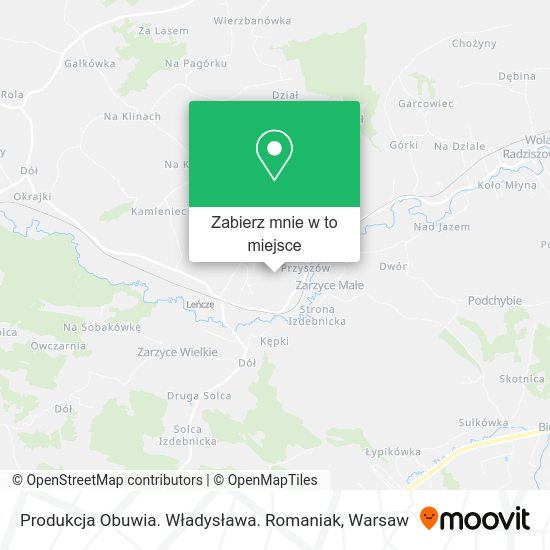 Mapa Produkcja Obuwia. Władysława. Romaniak