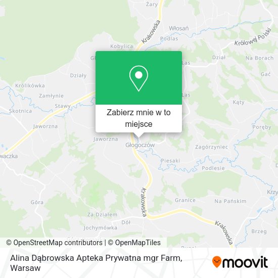 Mapa Alina Dąbrowska Apteka Prywatna mgr Farm