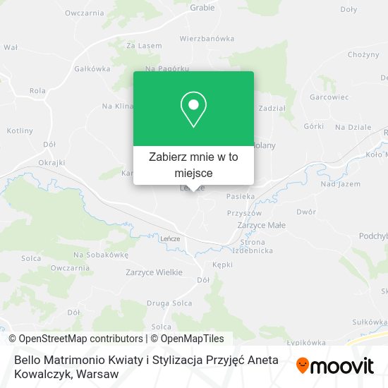 Mapa Bello Matrimonio Kwiaty i Stylizacja Przyjęć Aneta Kowalczyk