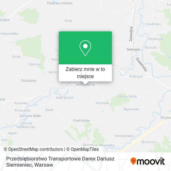 Mapa Przedsiębiorstwo Transportowe Darex Dariusz Siemieniec