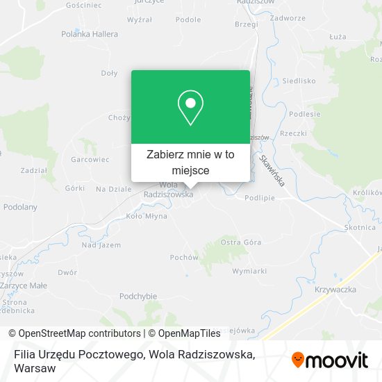 Mapa Filia Urzędu Pocztowego, Wola Radziszowska