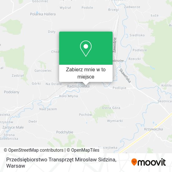 Mapa Przedsiębiorstwo Transprzęt Mirosław Sidzina