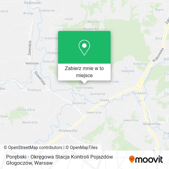 Mapa Porębski - Okręgowa Stacja Kontroli Pojazdów Głogoczów