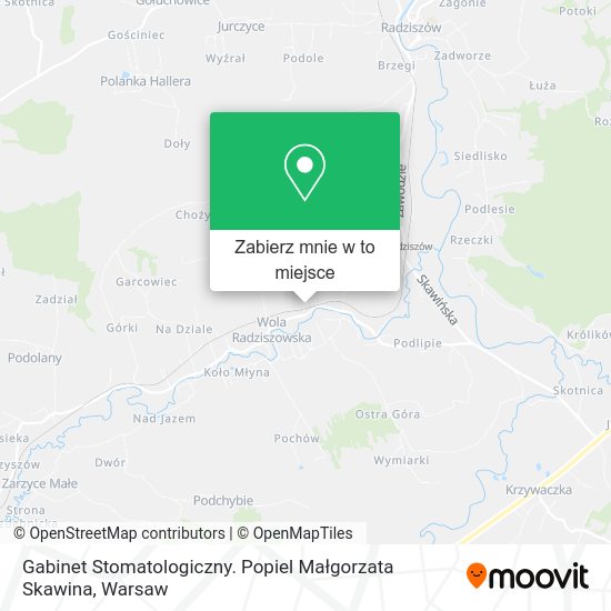 Mapa Gabinet Stomatologiczny. Popiel Małgorzata Skawina