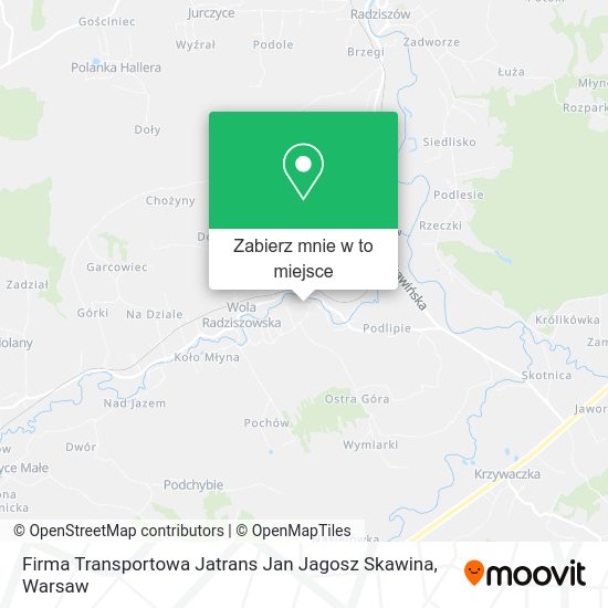 Mapa Firma Transportowa Jatrans Jan Jagosz Skawina