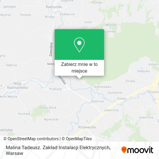 Mapa Malina Tadeusz. Zakład Instalacji Elektrycznych