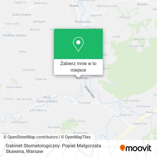 Mapa Gabinet Stomatologiczny. Popiel Małgorzata Skawina