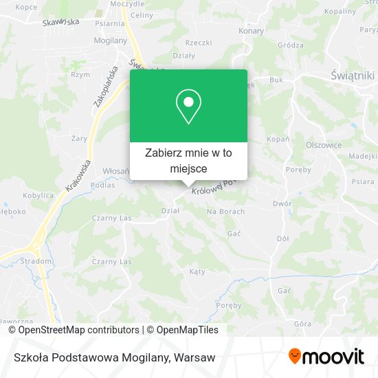 Mapa Szkoła Podstawowa Mogilany