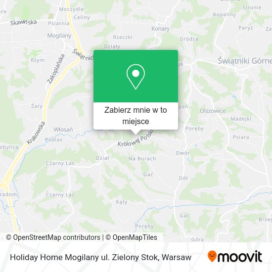 Mapa Holiday Home Mogilany ul. Zielony Stok