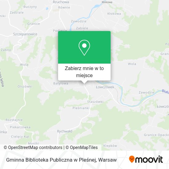 Mapa Gminna Biblioteka Publiczna w Pleśnej