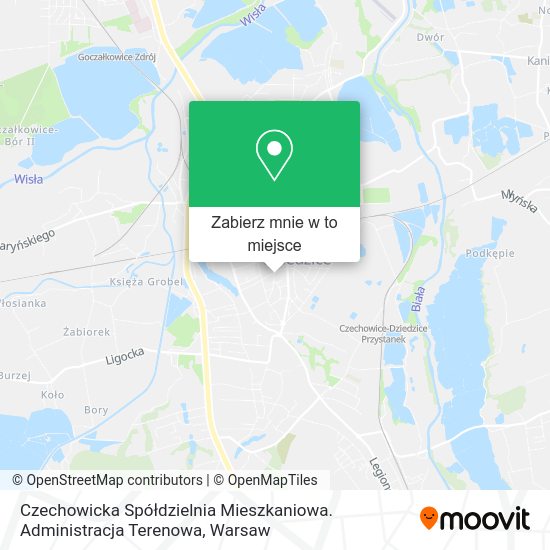 Mapa Czechowicka Spółdzielnia Mieszkaniowa. Administracja Terenowa