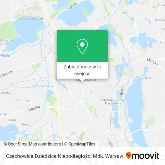 Mapa Czechowice-Dziedzice Niepodległości Mdk