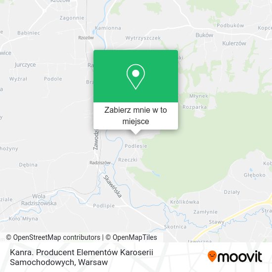 Mapa Kanra. Producent Elementów Karoserii Samochodowych