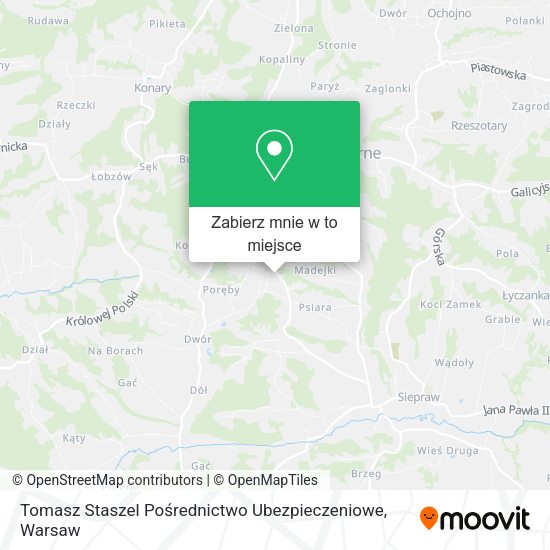 Mapa Tomasz Staszel Pośrednictwo Ubezpieczeniowe