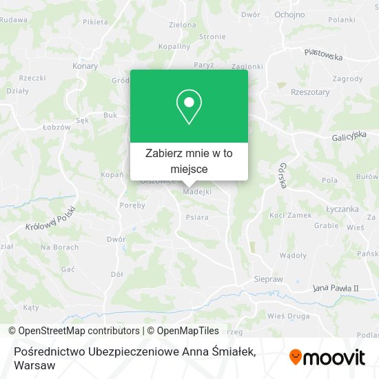 Mapa Pośrednictwo Ubezpieczeniowe Anna Śmiałek