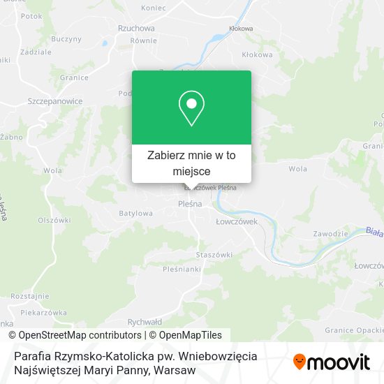 Mapa Parafia Rzymsko-Katolicka pw. Wniebowzięcia Najświętszej Maryi Panny