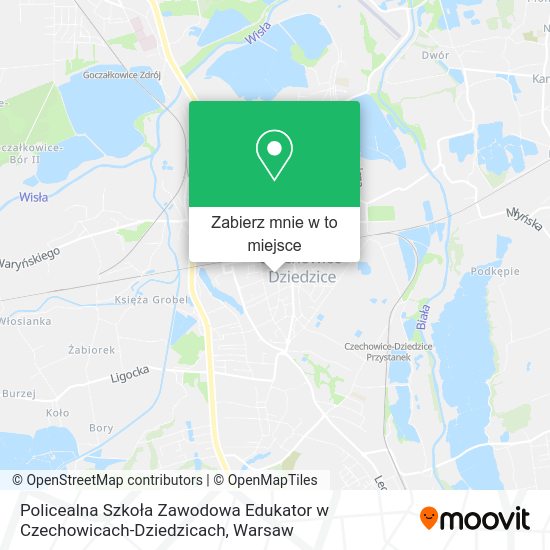 Mapa Policealna Szkoła Zawodowa Edukator w Czechowicach-Dziedzicach