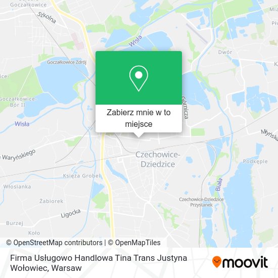 Mapa Firma Usługowo Handlowa Tina Trans Justyna Wołowiec