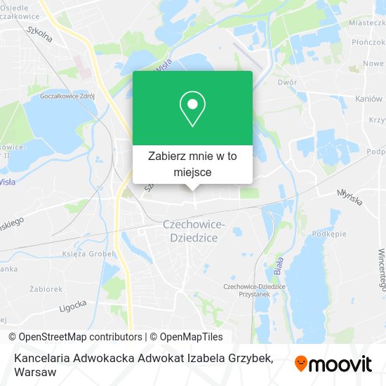 Mapa Kancelaria Adwokacka Adwokat Izabela Grzybek