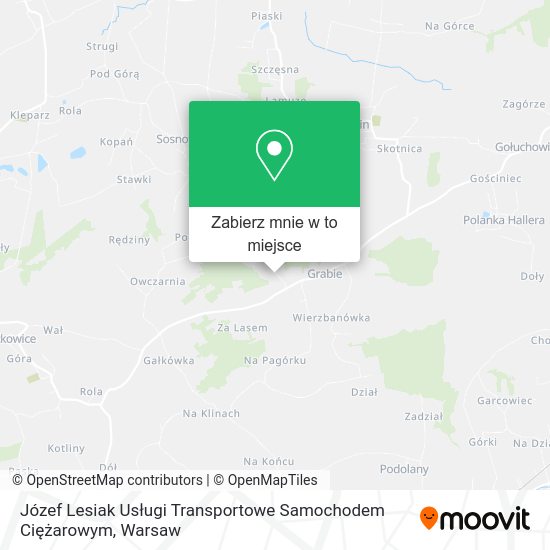 Mapa Józef Lesiak Usługi Transportowe Samochodem Ciężarowym