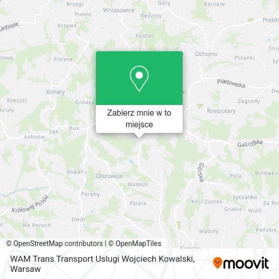 Mapa WAM Trans Transport Uslugi Wojciech Kowalski