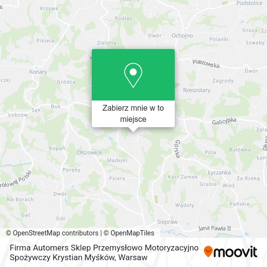 Mapa Firma Automers Sklep Przemysłowo Motoryzacyjno Spożywczy Krystian Myśków