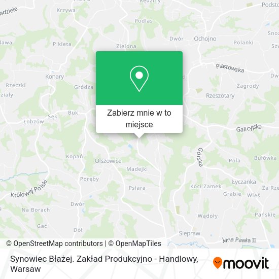 Mapa Synowiec Błażej. Zakład Produkcyjno - Handlowy