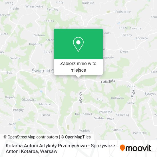 Mapa Kotarba Antoni Artykuły Przemysłowo - Spożywcze Antoni Kotarba