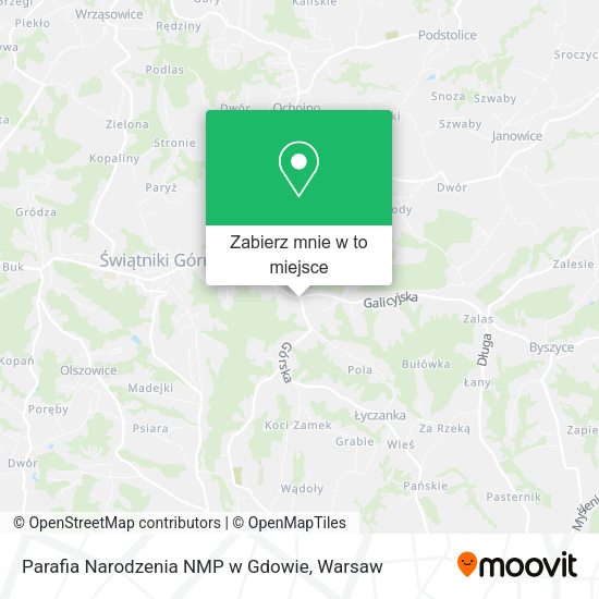 Mapa Parafia Narodzenia NMP w Gdowie